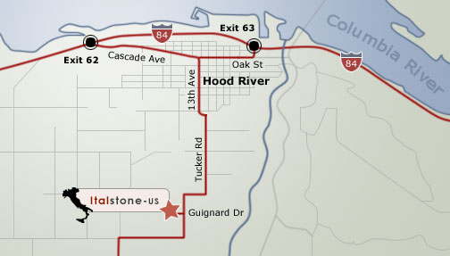 Map to Italstone Hood River